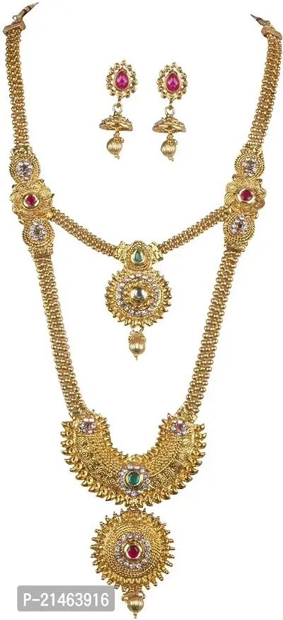 Stylish Multicoloured Brass  Jewellery Set For Women-thumb2