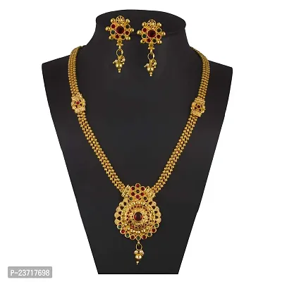 Piah Fashion delightful Long Necklace Set With Earring women  girls-thumb4