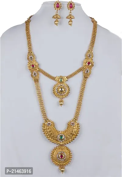 Stylish Multicoloured Brass  Jewellery Set For Women-thumb0