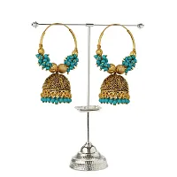 Piah Fashion Marvelous Firozi Pearl Jumkhi Earrings for Women-thumb1