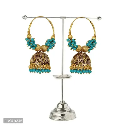 Piah Fashion Marvelous Firozi Pearl Jumkhi Earrings for Women-thumb2