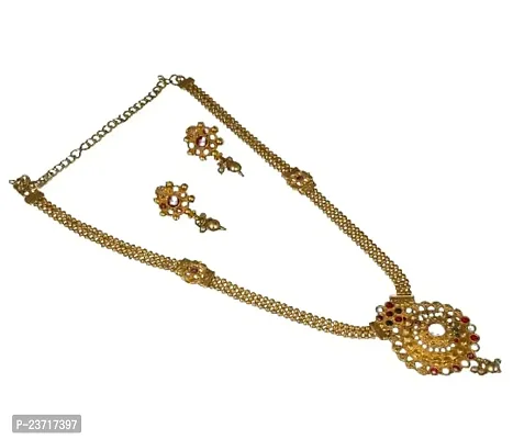 Piah Fashion shapely Long Necklace Set With Earring women  girls-thumb0