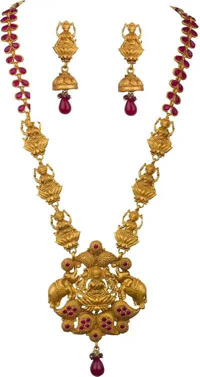 Traditional Gold Plated Long Chain Necklace Sets