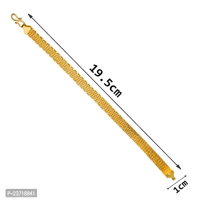 Piah Fashion Mens Stylish Bracelet for Mens  Boys 9633, gold, length-20 cm width- 1 cm-thumb3