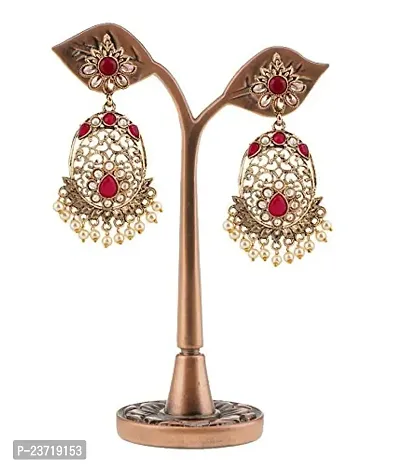 Piah Fashion Gold Plated Pink Colour Earring For Women  Girls-thumb3