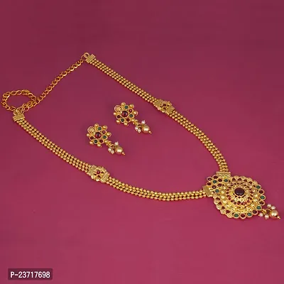 Piah Fashion delightful Long Necklace Set With Earring women  girls-thumb5