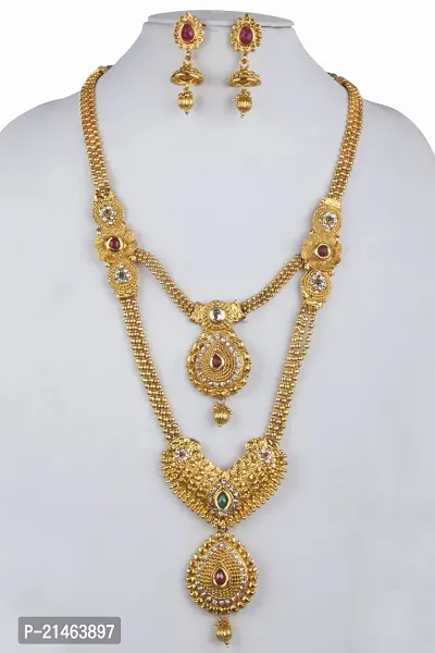 Stylish Multicoloured Brass  Jewellery Set For Women