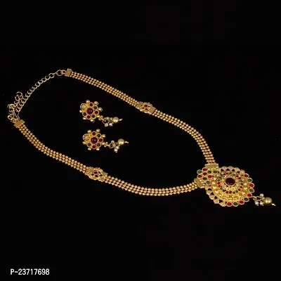 Piah Fashion delightful Long Necklace Set With Earring women  girls-thumb3