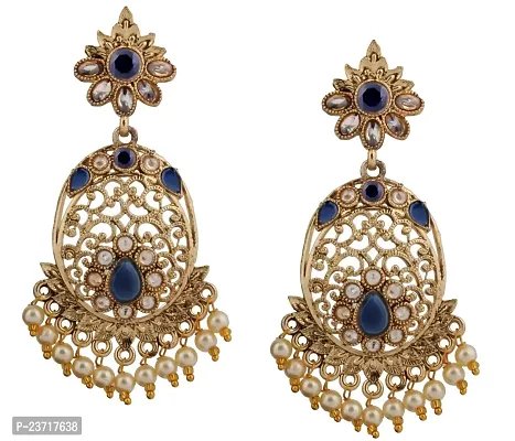 Piah Fashion gold plated blue colour earring from womens and girls