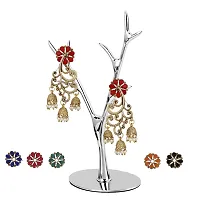 Piah Fashion Women's brass Delightful Changeable Flower Drop jhumka Earrings (Multicolour)-thumb1