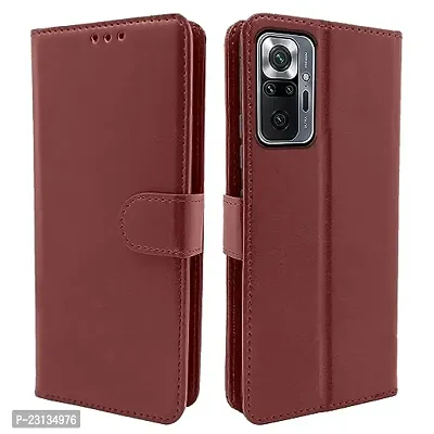 Mi Redmi Note 10 Pro, Note 10 Pro Max brown Flip Cover