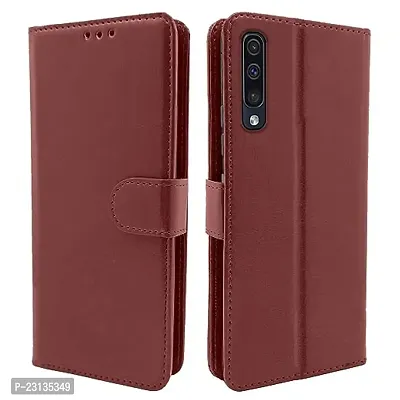 Samsung Galaxy A7 2018 brown Flip Cover-thumb0