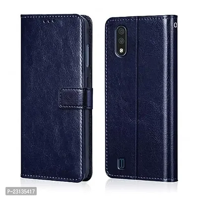 Samsung Galaxy M01 blue Flip Cover-thumb0