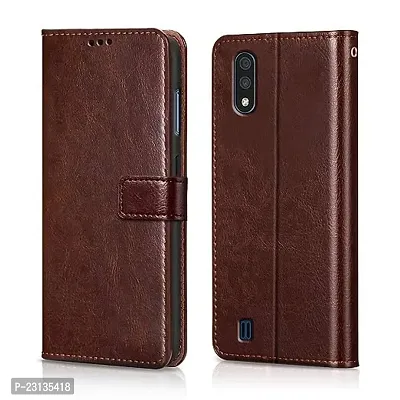 Samsung Galaxy M01 brown Flip Cover-thumb0