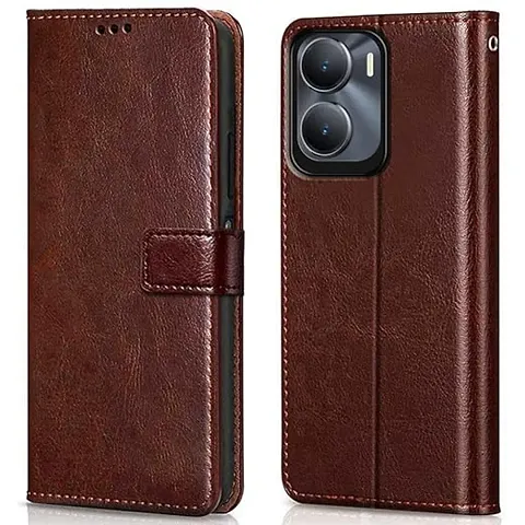 Cloudza Oppo K10 4G Flip Back Cover | PU Leather Flip Cover Wallet Case with TPU Silicone Case Back Cover for Oppo K10 4G Brown