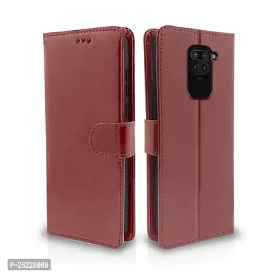 Mi Redmi Note 9 Brown Flip Cover