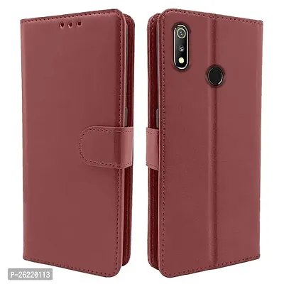 Realme 3 Realme 3i Brown Flip Cover-thumb0