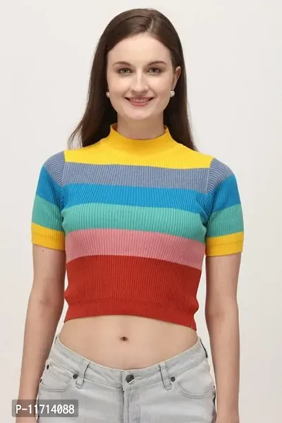 Women Multicolored Crop Top