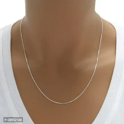 OSHO POINT 925 hallmark Sterling Silver Box Chain Necklace 1mm for women and Girls - 18inch with nice gift bag-thumb4