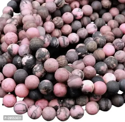 OSHO POINT Matte Rhodonite 6mm Stone Strand - 13 inch Full Stranded