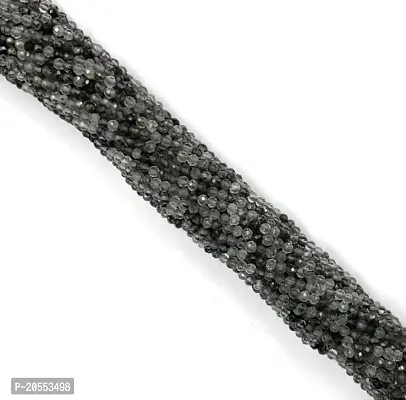 OSHO POINT Black Rutile Faceted Rondelle Shape Beads 3MM -13 inches Strands- Jewelry Making Supplies