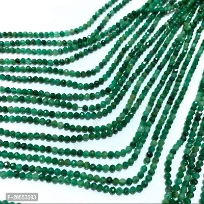 OSHO POINT 3mm Green Jade Faceted Round Gemstone Beads, 1 Strand (13 Inch Approx)
