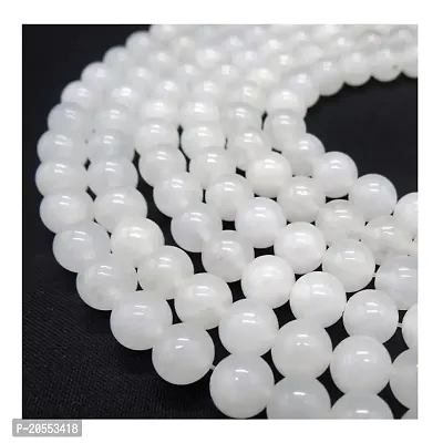 OSHO POINT 8mm Natural White Jade Beads Gemstone Round Loose Beads 45pcs for Jewelry Making Loose Gemstone Beads Strand 15