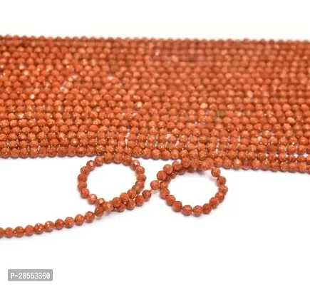 OSHO POINT Natural Goldstone Gold Sandstone Faceted Rondelle Beads. Full 13 Inch Strand 3mm Gemstone Beads for Jewelry