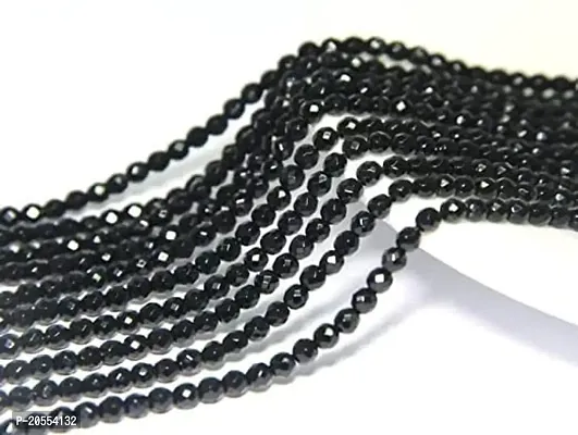 OSHO POINT Tiny Black Onyx Beads Micro Faceted 3mm Small Black Agate Faceted Beads, Natural Black Gemstone Beads, Small Black Spacer Beads 1 Strand (13 Inch Approx)