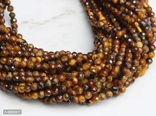 OSHO POINT Tiger's Eye 3mm Faceted Rounds 13 Bead 1 Strand (13 Inch Approx)