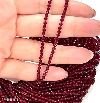 OSHO POINT 3mm Ruby Jade Faceted Round Gemstone Beads 1 Strand (13 Inch Approx)