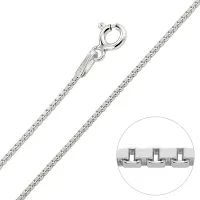 OSHO POINT 925 hallmark Sterling Silver Box Chain Necklace 1mm for women and Girls - 18inch with nice gift bag-thumb2