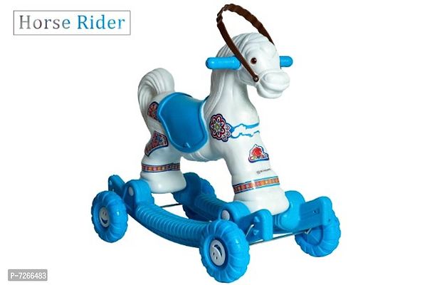 HAenRDIKA 2 in 1 Baby Horse Rider for Kids 1-3 Years Birthday Gift for Kids/Boys/Girls (White BLUE)-thumb0
