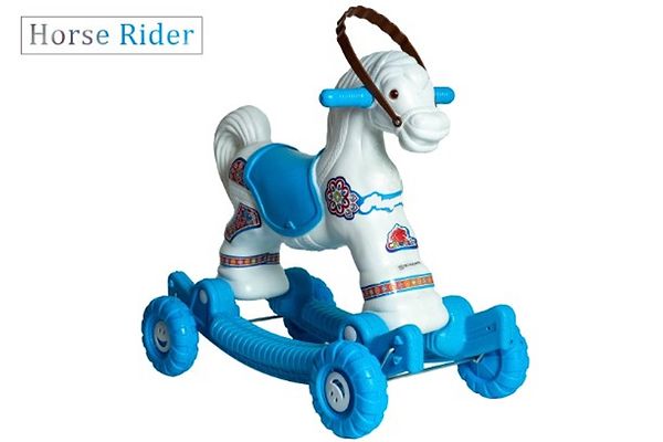 HAenRDIKA 2 in 1 Baby Horse Rider for Kids 1-3 Years Birthday Gift for Kids/Boys/Girls (White BLUE)
