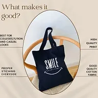 Radhe Forever Black Heavy cotton Fabric minimal Print Tote bag for daily use for shopping ,vegetable fruits other accessories and etc For women Pack of 1-thumb1