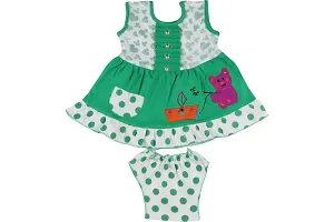 Baby Girls' Cotton Hosiery Frock and Panty Clothing Sets: Adorable and Comfortable Outfits for Little Princesses-thumb1