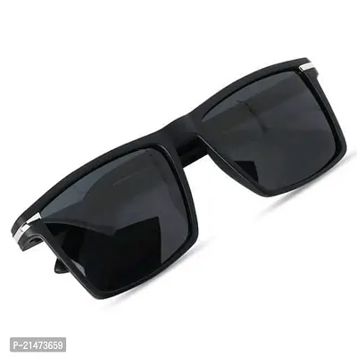 Stylish Square  Mc Stan Latest Stylish UV Protected Sunglasses For Men  Women Black Combo Pack Of 2-thumb2