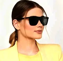 Stylish Square  Mc Stan Latest Stylish UV Protected Sunglasses For Men  Women Black Combo Pack Of 2-thumb2