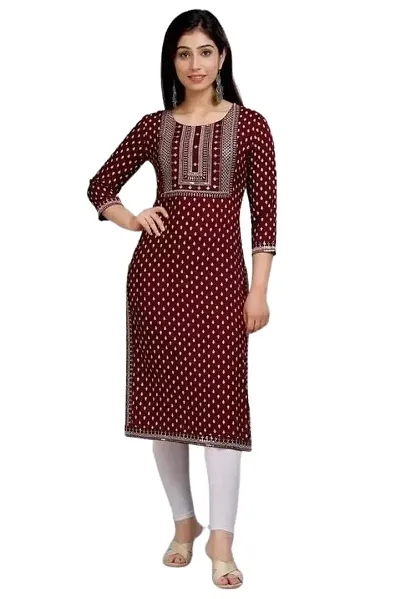 Women Rayon Embroidery Kurti