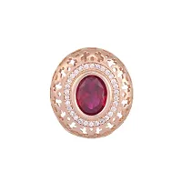 SARAF RS JEWELLERY Beautiful Royal Ruby Studded Rose Gold Plated AD Handcrafted Small Earrings For Women And Girls-thumb2