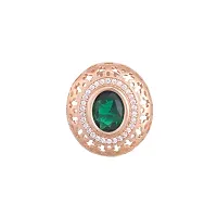 SARAF RS JEWELLERY Beautiful Royal Emerald Studded Rose Gold Plated AD Handcrafted Small Earrings For Women And Girls-thumb2