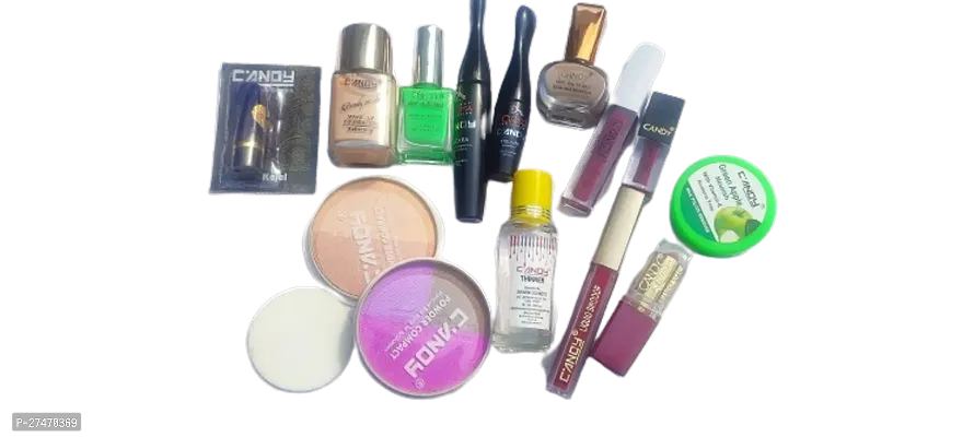 Lipstick Liquid lipstick Eyeliner Mascara Foundation Compact powder Sindoor Nailpaint Remover Makeup Kit For Women-thumb0