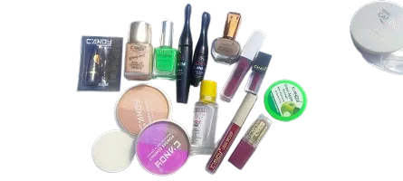 Lipstick Liquid lipstick Eyeliner Mascara Foundation Compact powder Sindoor Nailpaint Remover Makeup Kit For Women-thumb1