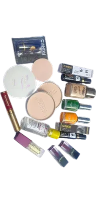 Lipstick Liquid lipstick Eyeliner Mascara Foundation Compact powder Sindoor Nail paint Remover Makeup Kit For Women.-thumb1