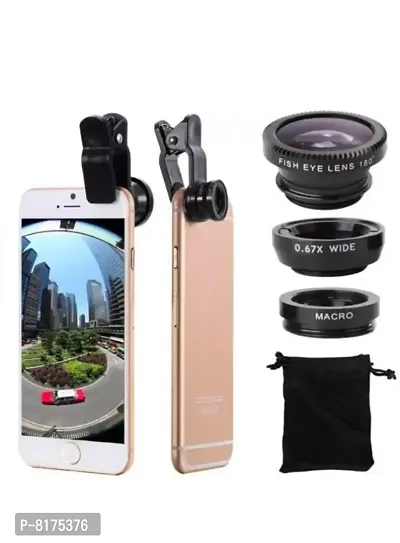 Universal 3 In1 Optical Glass Lens Fish Eye Wide Angle Macro Camera Clip-on Lens Clip On Camera Lens-thumb4