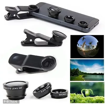 Universal 3 In1 Optical Glass Lens Fish Eye Wide Angle Macro Camera Clip-on Lens Clip On Camera Lens-thumb2