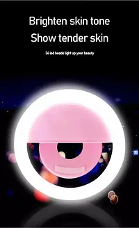 Rechargeable Mini Phone LED Selfie Lamp Ring Light Night Using Light (Random Colour)-thumb2