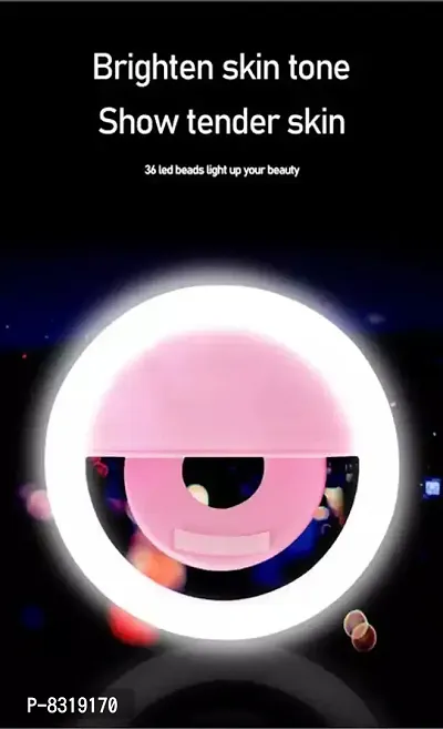 Rechargeable Mini Phone LED Selfie Lamp Ring Light Night Using Light (Random Colour)-thumb3