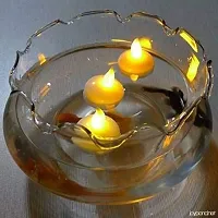 Floating Diya for Party Flameless Waterproof Candle Lamp Float On Water Led Plastic Floating Tea Lights | Electric Candle Lights for Decoration | Diwali Lights  Pack OF 12Pcs-thumb2