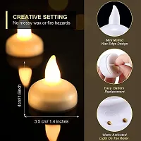 Floating Diya for Party Flameless Waterproof Candle Lamp Float On Water Led Plastic Floating Tea Lights | Electric Candle Lights for Decoration | Diwali Lights  Pack OF 12Pcs-thumb4